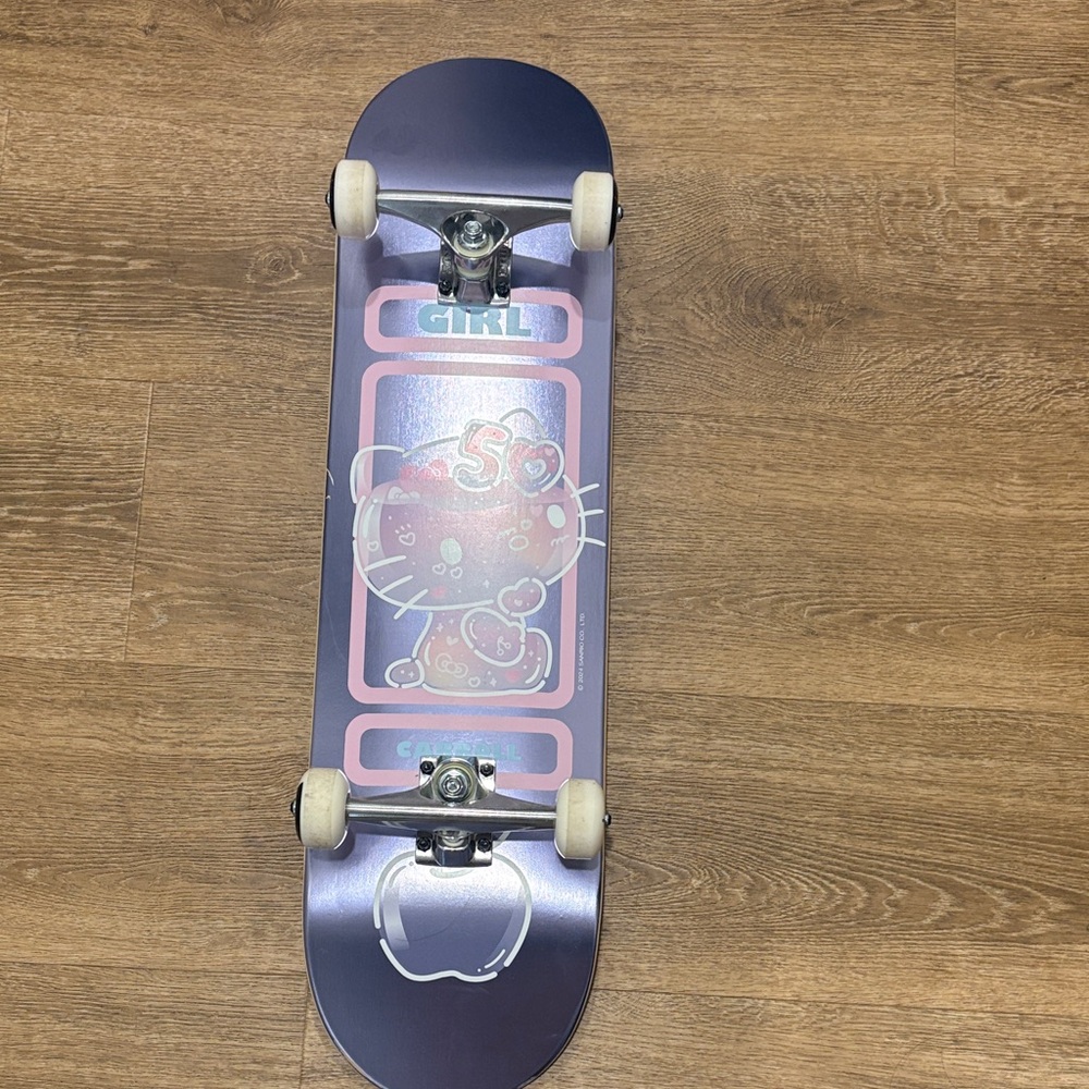 Girl Skateboard - Purple & Pink Hello Kitty Graphic